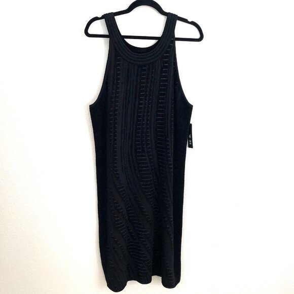 NEW $188 Nic+Zoe Womens Large Black Winter Reign Knit Dress Sleeveless - Picture 2 of 9